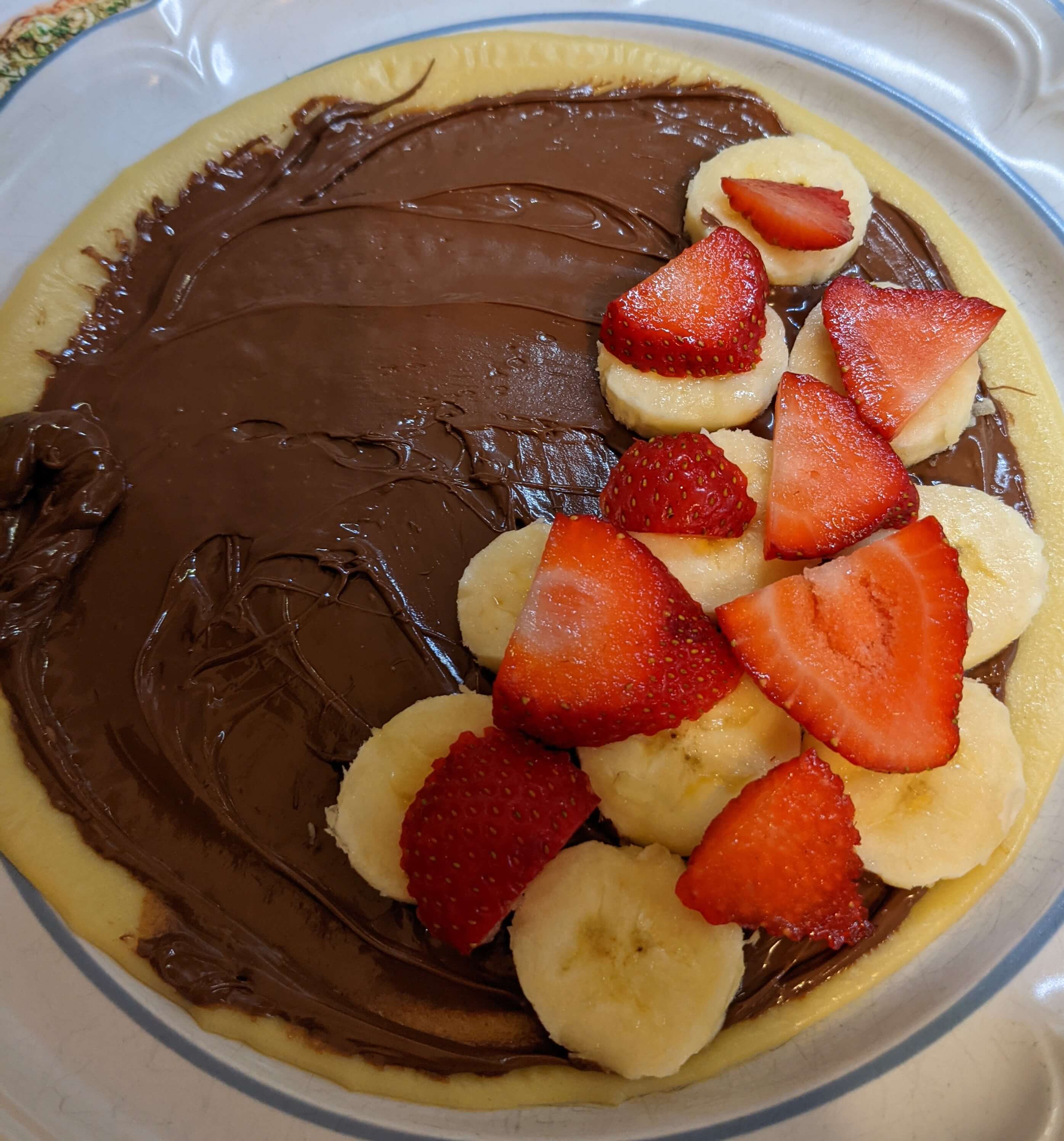 Crepe with Nutella, strawberries, and banana